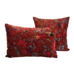 MAΞΙΛΑΡΟΘΗΚΗ VELVET BIRDS BURGUNDY 60Χ40ΕΚ