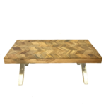 ΤΡΑΠΕΖΙ ΣΑΛΟΝΙΟΥ ΜΑΣΙΦ ΞΥΛΟ ΚΑΙ ΜΕΤΑΛΛΟ 112Χ60Χ40ΕΚ