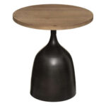 ΤΡΑΠΕΖΑΚΙ ΣΑΛΟΝΙΟΥ ΜΕ ΜΑΥΡΗ ΒΑΣΗ ΚΑΙ ΞΥΛΙΝΗ ΕΠΙΦΑΝΕΙΑ 43 x  46,5