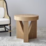 NATURAL ASH WOOD SIDE TABLE 55 CM X 55 CM