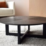 ROUND MATT ASH BLACK COFFEE TABLE 100 CM X 35 CM