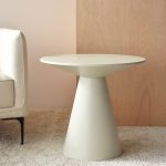 WARM WHITE ASH WOOD SIDE TABLE 60 CM X 55 CM
