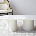 WHITE MARBLE COFFEE TABLE 120 CM X 65 CM X 35 CM