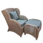 NATURAL ARMCHAIR WIΤH STOOL