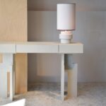 OAK CONSOLE IN WARM WHITE 120X40