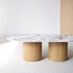 CERAMIC AND NATURAL ASH COFFEE TABLE 120x65
