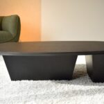 MATT BLACK OAK COFFEE TABLE 130x90
