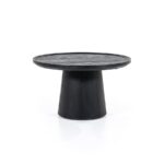 MEDIUM BLACK MANGO WOOD COFFEE TABLE 66X66X39 cm