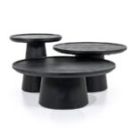 MEDIUM BLACK MANGO WOOD COFFEE TABLE 66X66X39 cm - Image 3