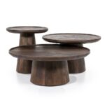 LARGE BROWN MANGO WOOD COFFEE TABLE 80X80X32 cm - Image 3