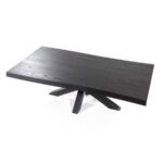 RECTANGULAR BLACK OAK WOOD AND METAL COFFEE TABLE 130X70X40 cm - Image 3