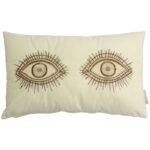 IVORY VELVET CUHSION  50X30X5cm