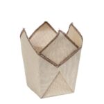 CANVAS POT WRAP WITH BROWN THREAD DETAILING 11X21