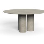 CONCRETE CIRCLE TOP DINING TABLE SALINAS 162X162X74cm
