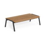 RECTANGULAR ALUMINIUM COFFEE TABLE COTTAGE 120X60X34cm