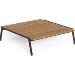 LARGE SQUARE ALUMINIUM COFFEE TABLE COTTAGE 120X120X34cm