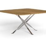 GEORGE SQUARE INOX DINING TABLE 150X150X74cm