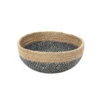BLUE AND BEIGE WOVEN JUTE BREAD BASKET 20CM