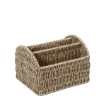 SYNTHETIC RATTAN BASKET WITH 3 CASES 19X16X13CM