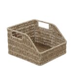 SYNTHETIC RATTAN BASKET WITH HANDLES 25X23X15CM