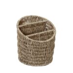 SYNTHETIC RATTAN BASKET WITH 3 CASES D15,5X16CM