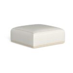 SQUARE ALUMINIUM AND FABRIC POUF SCACCO 90X90X39cm