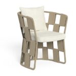 ALUMINIUM AND FABRIC DINING ARMCHAIR  SCACCO 61X58X77cm