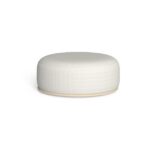 ROUND ALUMINIUM AND FABRIC POUF SCACCO 90X90X39cm