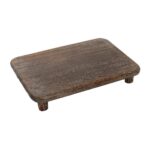 BROWN RECTANGULAR LARGE WOODEN SERVING TRAY 38X25.5X5.7CM