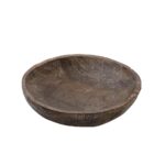 BROWN MEDIUM ROUND WOOD BOWL 32X32X7CM