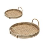 WOVEN TRAY SET/2 ROUND D34,5/30XH11/9,5CM