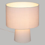 WHITE FABRIC AND METAL TABLE LAMP 38 X 30 X 45 CM - Image 3