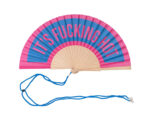 “IT’S FUCKING HOT” BLUE AND PINK FAN W. 42,5 X H. 23 CM - Image 2