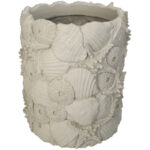 VASE SHELL POLYRESIN IVORY 23 X 23 X 27 CM