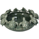 BOWL TURTLES STONEWARE GREEN 37.5X  37.5 X 15 CM