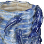 PLANTER FISHES FINE EARTHENWARE BLUE 23 X 22.5 X 26 CM - Image 2