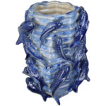 PLANTER FISHES FINE EARTHENWARE BLUE 23 X 22.5 X 26 CM