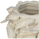 PLANTER FISHES FINE EARTHENWARE IVORY 23 X 22.5 X 26 CM - Image 2