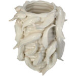 PLANTER FISHES FINE EARTHENWARE IVORY 23 X 22.5 X 26 CM