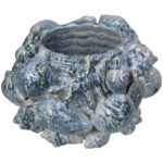 PLANTER SHELLS FINE EARTHENWARE BLUE 26.5 X 26 X 16 CM