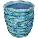 PLANTER FISHES MGO BLUE 25.7 X 25.7 X 27 CM