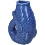 VASE FISH STONEWARE BLUE 8 X 5.5 X 11.3 CM - Image 2