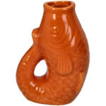 VASE FISH STONEWARE TERRA 8 X 5.5 X 11.3 CM