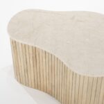 SMALL COFFEE TABLE IN MANGO HOUT AND MARMER 70 X 47 X 38 CM - Image 4