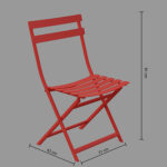 OUTDOOR STEEL FOLDING CHAIR 51 X 42 X 81  CM - Image 3