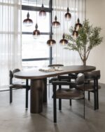 DARK BROWN DINING TABLE IN 215 x 110 x 76 cm - Image 9