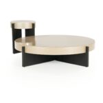 BEIGE AND BROWN COFFEE TABLE - Image 7