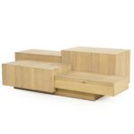 RECTANGULAR AND NATURAL COFFEE TABLE 140 X 75 X 40 CM - Image 2