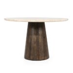 TAVERTIN DINING TABLE IN 130 X 130 X 77 CM