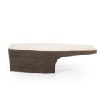 COFEE TABLE IN MANGO HOUT AND TRAVERTIN 128 X 63 X 36 CM